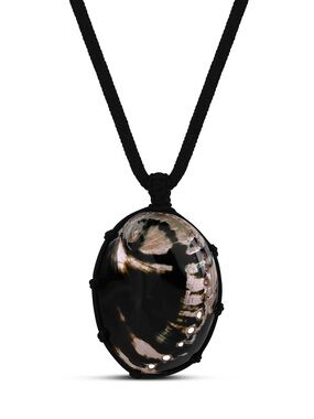 Seashell Cord Necklace in Black by Mayamar